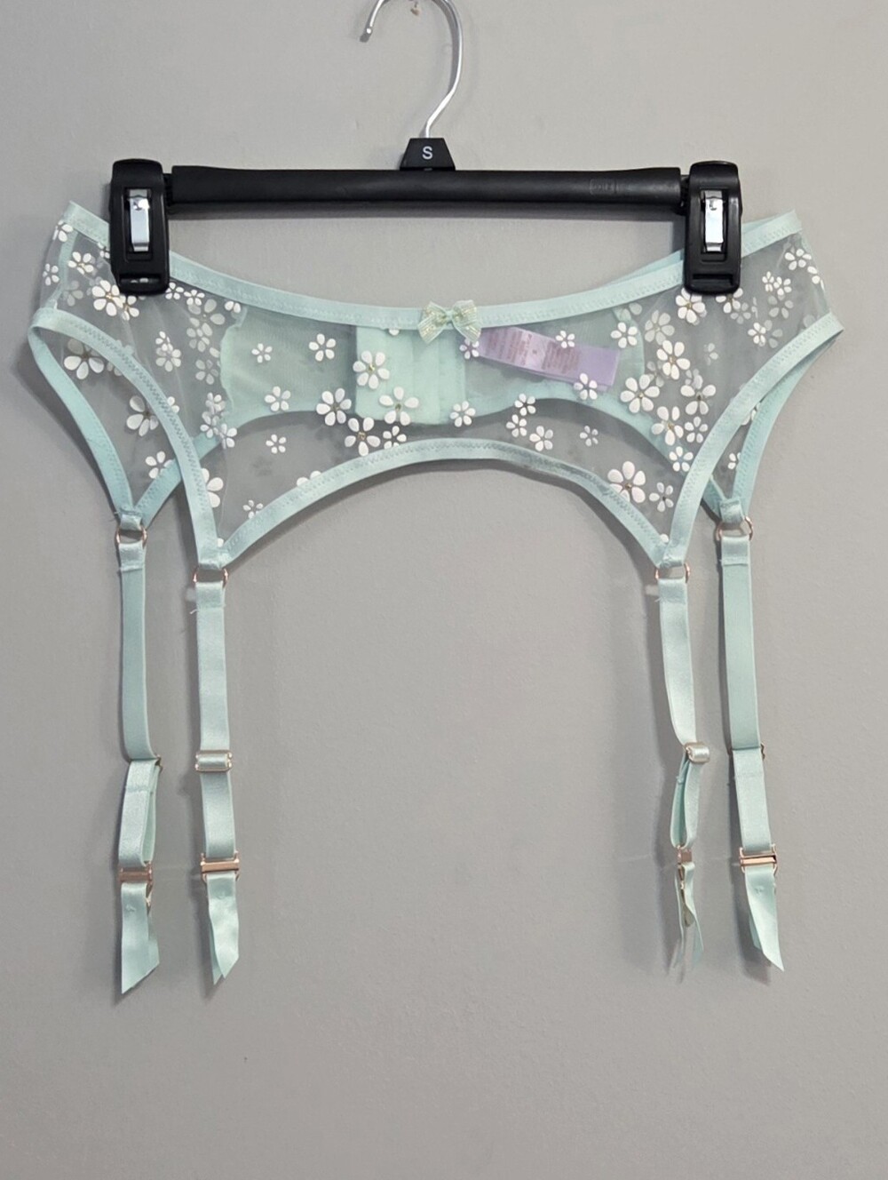 Savage X Fenty Puff Daisy Mint Hint Green Garter Belt Size 1X